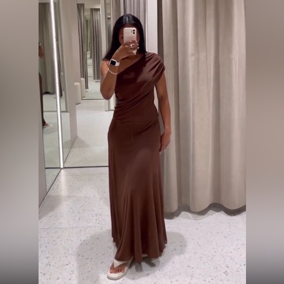 Zara Dresses & Skirts - Zara Draped Asymmetric dress